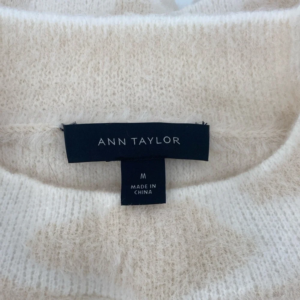Ann‎ Taylor | Giraffe Jacquard Print Midi Chunky Crewneck Sweater | Sz Medium |